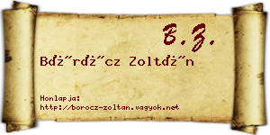 Böröcz Zoltán névjegykártya
