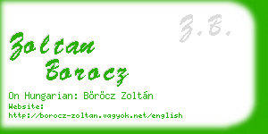 zoltan borocz business card